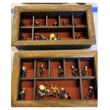 Two Shadow Boxes With Custom Lead Figurines Two Shadow Boxes With Custom Lead Figurines