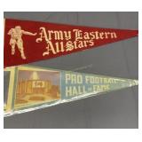 2 Felt Pennants Pro Football Hall Of Fame, Army