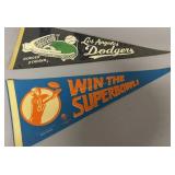 2 Felt Pennants. Los Angeles Dodgers, Win The 2 Felt Pennants. Los Angeles Dodgers, Win The