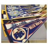 7 Felt Pennants. Wilmington Blue Rocks, All-star