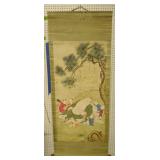 29x71" Antique Oriental Scroll Buddha With