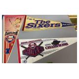 3 Felt Pennants. 1982 Philadelphia 76ers, Darren