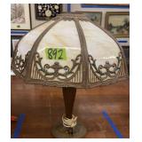 20" Antique Slag Glass Table Lamp, 18.5" Shade 20" Antique Slag Glass Table Lamp, 18.5" Shade