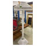 Bar Harbor 70" White Wicker Floor Lamp With 25"