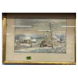 Antique Winter Scene Horse-drawn Sleigh Antique Winter Scene Horse-drawn Sleigh