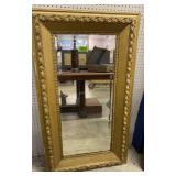 Antique Beveled Glass Gold Frame Mirror 29x50"