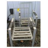 Pair Metal Patio Chairs. Side Yard Pair Metal Patio Chairs. Side Yard