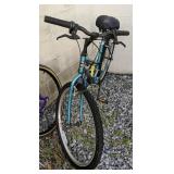 Teal Ladies Giant Boulder 520 Bicycle. Side Yard Teal Ladies Giant Boulder 520 Bicycle. Side Yard