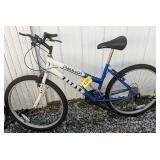Blue And White Titan Trailblazer Bicycle. Side Blue And White Titan Trailblazer Bicycle. Side