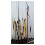 Yard Tools. Post Hole Digger, Shovels, Pole Saw,