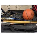 Sporting Items. Basketball, Baseball Bats, Mitts