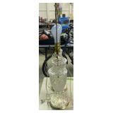 Pair Of Glass Table Lamps 33" Tall