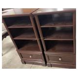 Pair Of Cherry Bookshelves 22x18x42"with Single Pair Of Cherry Bookshelves 22x18x42"with Single