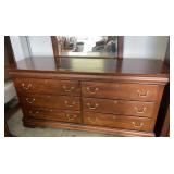 Cherry Wide Dresser With Mirror 66x19x34"