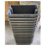 Gray Plastic Storage Bins 18x11x6"