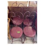 4 Red Painted Ice Cream Parlor 36" Chairs