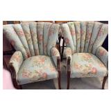 Pair Of Upholstered 35" Armchairs Pair Of Upholstered 35" Armchairs