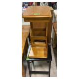16x12x24" Oak Side Table, Black Painted Side 16x12x24" Oak Side Table, Black Painted Side