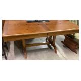 Rustic Pine Farmhouse Kitchen Table With Treadle