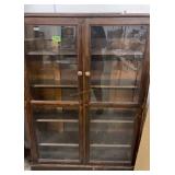 Glassdoor Bookcase 42x11x60". Cracked Glass Lower