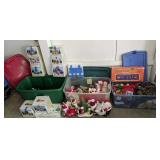 3 Plastic Storage Totes Of Christmas Decorations, 3 Plastic Storage Totes Of Christmas Decorations,