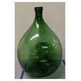 25" Green Glass Demijohn Bottle