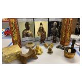 Asian Screen, Buddhas, Empty Decorative Box, Etc