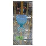 Fenton Blue Opalescent Compote 7 In Tall