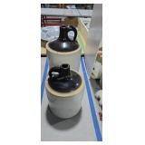 Pair of antique jugs 1 gallon and 2 gallon