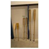 Lot of boat oars