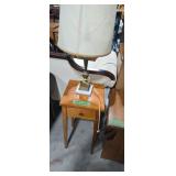 Small one drawer side table with brass and m