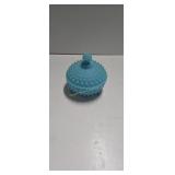 Fenton Blue Hobnail 6-in Diameter Covered Candy