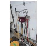 Yard tools surveyors tripod umbrella boat paddle