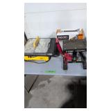 Tile saw motorcycle lift stand Ridgid coil nailer