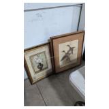 Framed prints and lighthouse hat rack