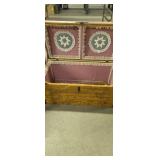 Antique refinished and lined trunk 32 in