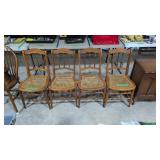 Set the four antique cane seat side chairs