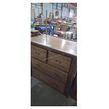 Vintage mahogany four-drawer dresser with mirror