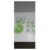 Lot Of Green Depression Glass