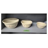 3 longaberger mixing bowls 6.5 diameter, 8