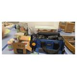 Tackle box cameras painted stand craft items etc