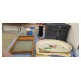 Wooden washboard platter placemats storage box
