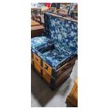 Refinished and lined antique trunk with tray