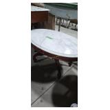 Oval marble top table