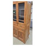 Antique oak kitchen cupboard glass doors from