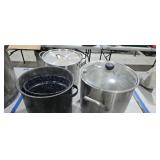 Stainless pots lids etc