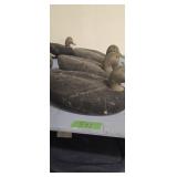 Three vintage cork duck decoys