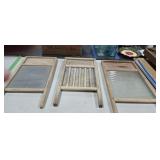 Three wooden washboards