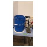 Rubbermaid bucket stackers with tool bucket and