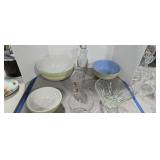 Vintage mixing bowls milk bottle etc